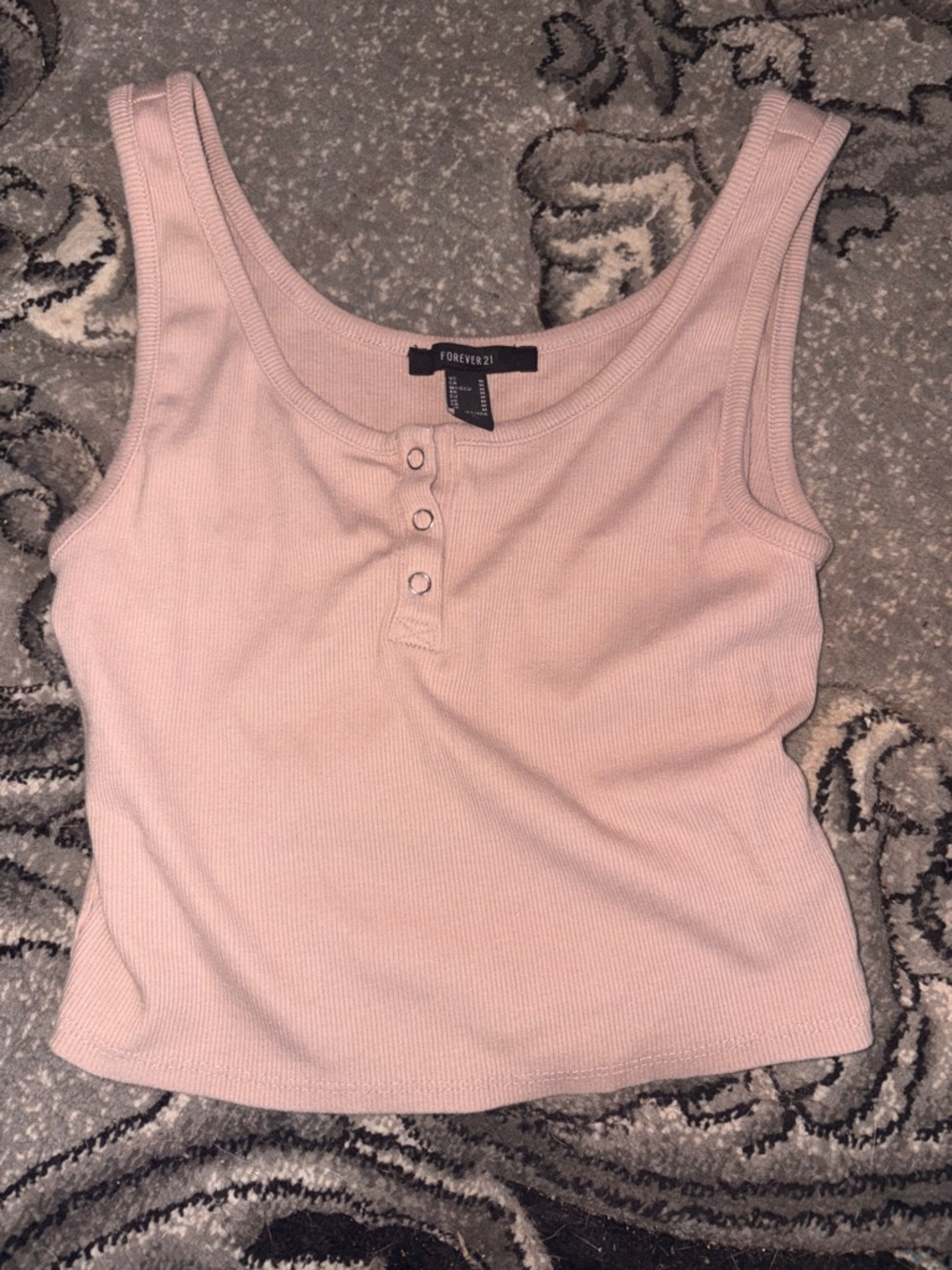 Forever 21 Light Pink Ribbed Henley Tank